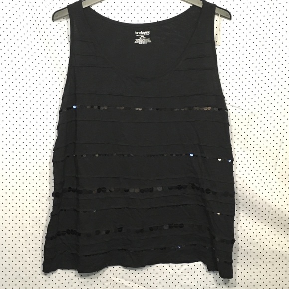 Lane Bryant Tops - Lane Bryant Black Tiered Embellished Cotton Top